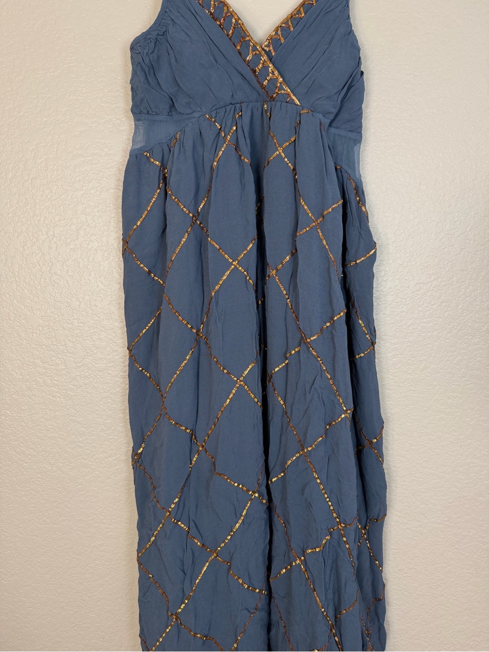 Free People Smoke & Mirrors Chiffon Embellished Maxi Dress size 10 RARE - Picture 7 of 13